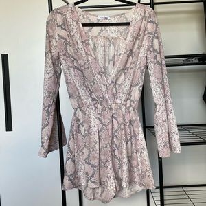 S Fashion Nova Romper - Baby Pink Snake Skin Print